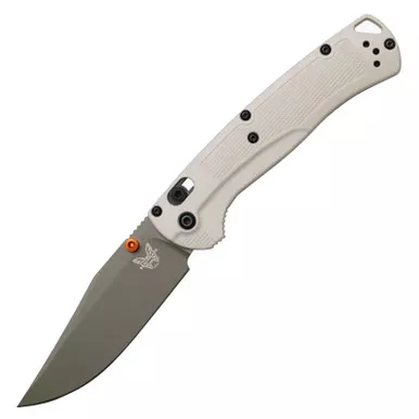Benchmade Taggedout Tan Grivory Folding 3.5" Clip-Point Blade