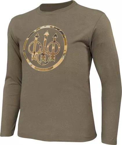 Beretta T-shirt Ls Heritage – Large Army Green W/camo Logo