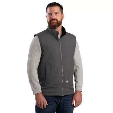 BERNE Men's Heartland Fleece-Lined Slate Ripstop Vest (V817SLA)