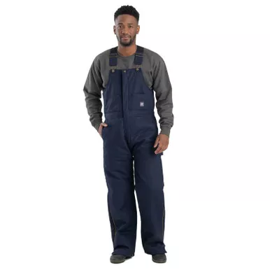 BERNE Men's Heritage Twill Insulated Navy Bib Overall (B414NV)