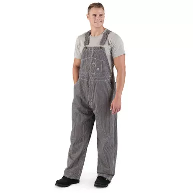 BERNE Men's Heritage Unlined Hickory Stripe Bib Overall (B1214HS)