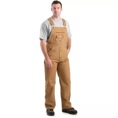 BERNE Men's Vintage Washed Duck Bib Brown Overall (B914BD)