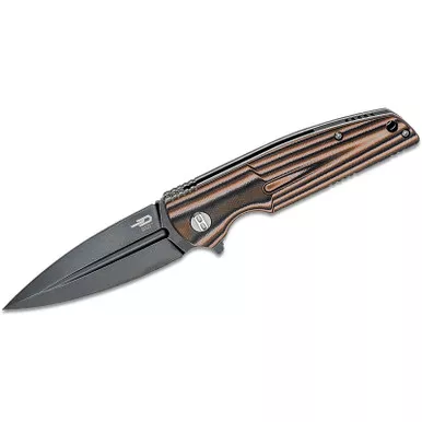 BESTECH KNIVES Fin 3.67in Linerlock Black Desert Folding Knife (BG34C-3)