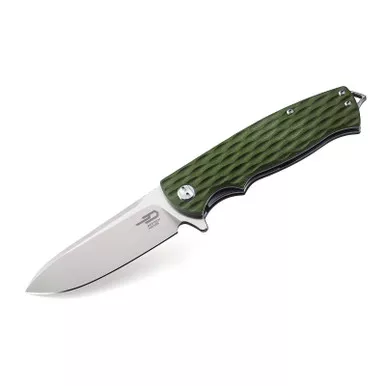 BESTECH KNIVES Grampus Green G10 Handle 3.47in D2 Blade Linerlock Knife (BG02B)