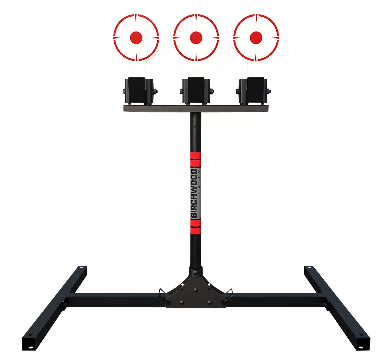 Birchwood Casey 3TPR 3 Spring Loaded Self Resting Targets Plate Rack Black/Red AR500 Steel 0.37" Thick Standing