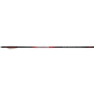 Black Eagle 33802 Carnivore Arrows, 0.003 Inches, 2.5 Inches Shield Cut, 30/50 Spine, Black, 6 Pack