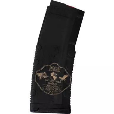 Black Rain Ordnance BRO-MAG30-2TIMECHAMP Lasered AR15 Magazine, 2 Time Champions, Black, 30 Round