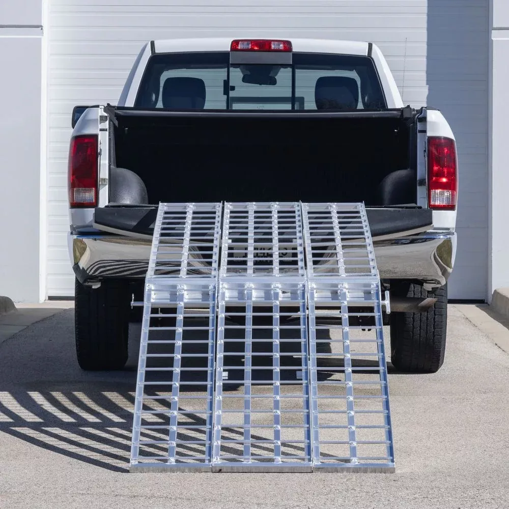 Black Widow 3-Piece Arched Folding Motorcycle Ramp | Models MF-10838 & MF-12038 | Size 38″ Wide | Capacity 1,500 lb | For Street, Cruiser & Touring Motorcycles