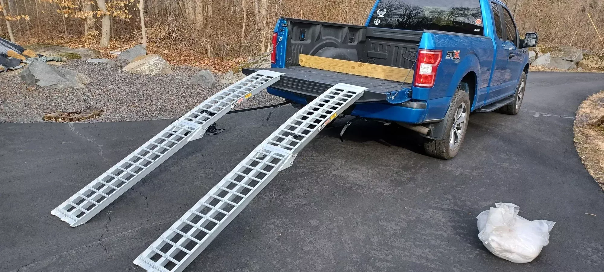 Black Widow Arched Folding Dual Runner ATV Ramps | Model AF-9012-HD-2 | Size 7′ 5″ L x 11.25″ W | Capacity 3,000 lb | Horsepower 4 To 90+ HP | For ATV & UTV Loading