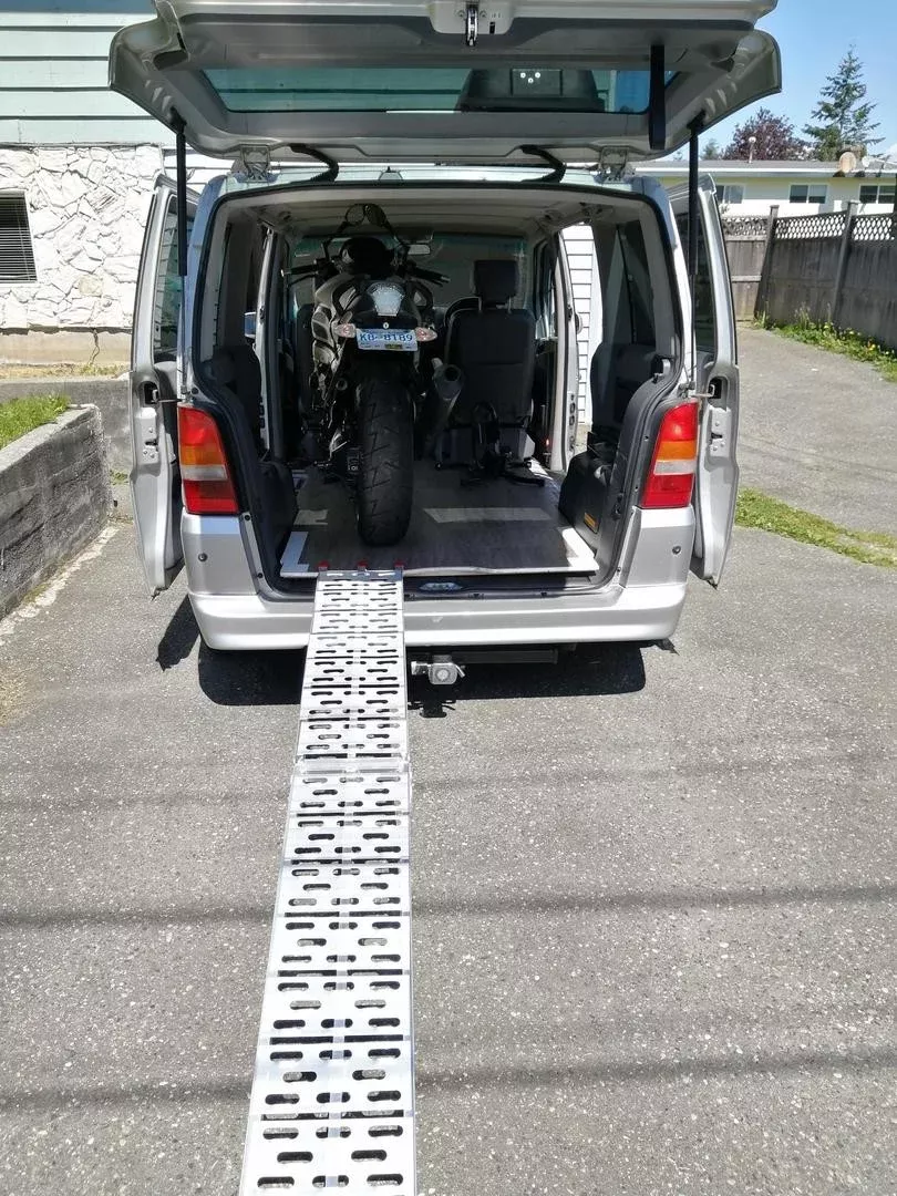 Black Widow Arched Folding Motorcycle Ramp | Model AFP-9012 | Size 11.1″ Wide | Capacity 750 lb | For Street, Sport, Dirt Bikes & Scooters