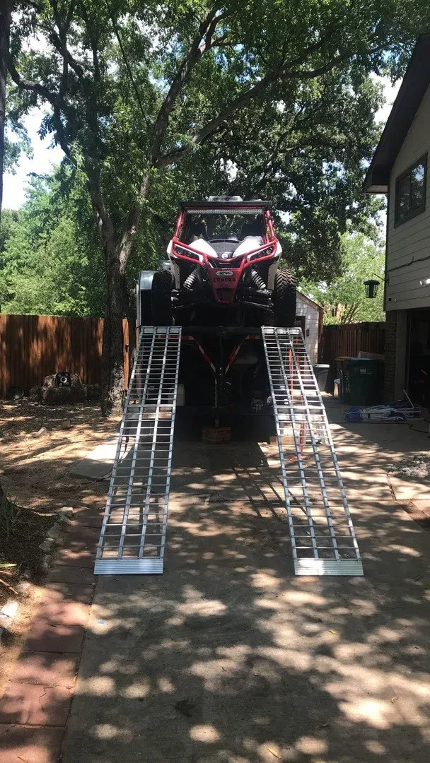 Black Widow Big Boy Arched Folding Dual Runner Ramp | Models MF2-12038 & MF2-14438 | 38″ Wide | Capacity 2,500 To 2,000 lb | Horsepower 4 To 90+ HP | For ATV, UTV & Motorcycle Loading