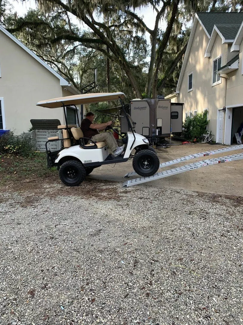 Black Widow Big Boy Folding Dual Runner ATV Ramps | Model MF2-14414-2000-2 | Size 12′ L x 14″ W | Capacity 2,000 lb. | Horsepower 4 To 90+ HP | For ATV, UTV & Golf Cart Loading