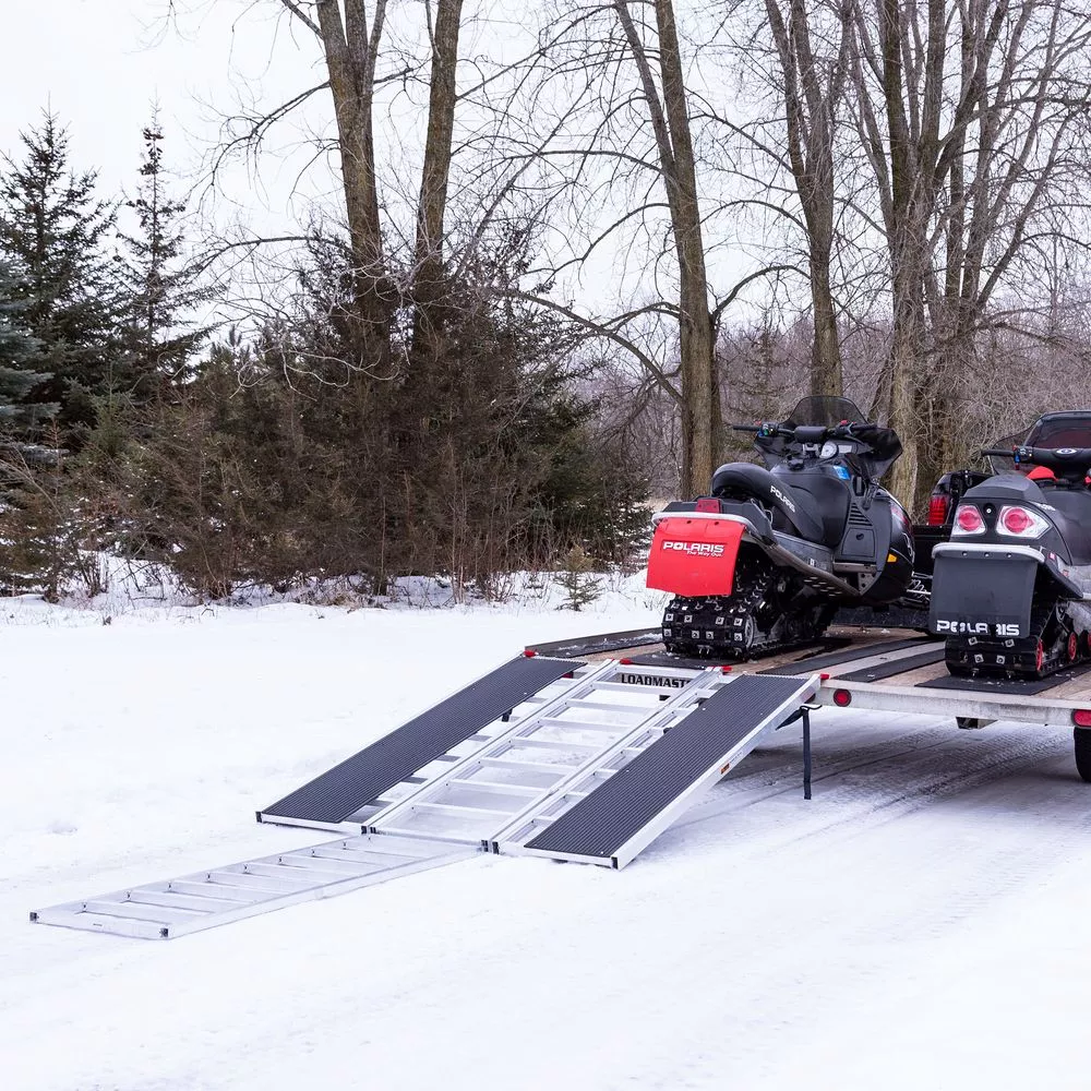 Black Widow Black Ice Folding Snowmobile Ramp w/ Extension | Model SNO-7754-HDXW-EXT | Width 54″ | 1,500 lb Capacity | For Snowmobile Loading