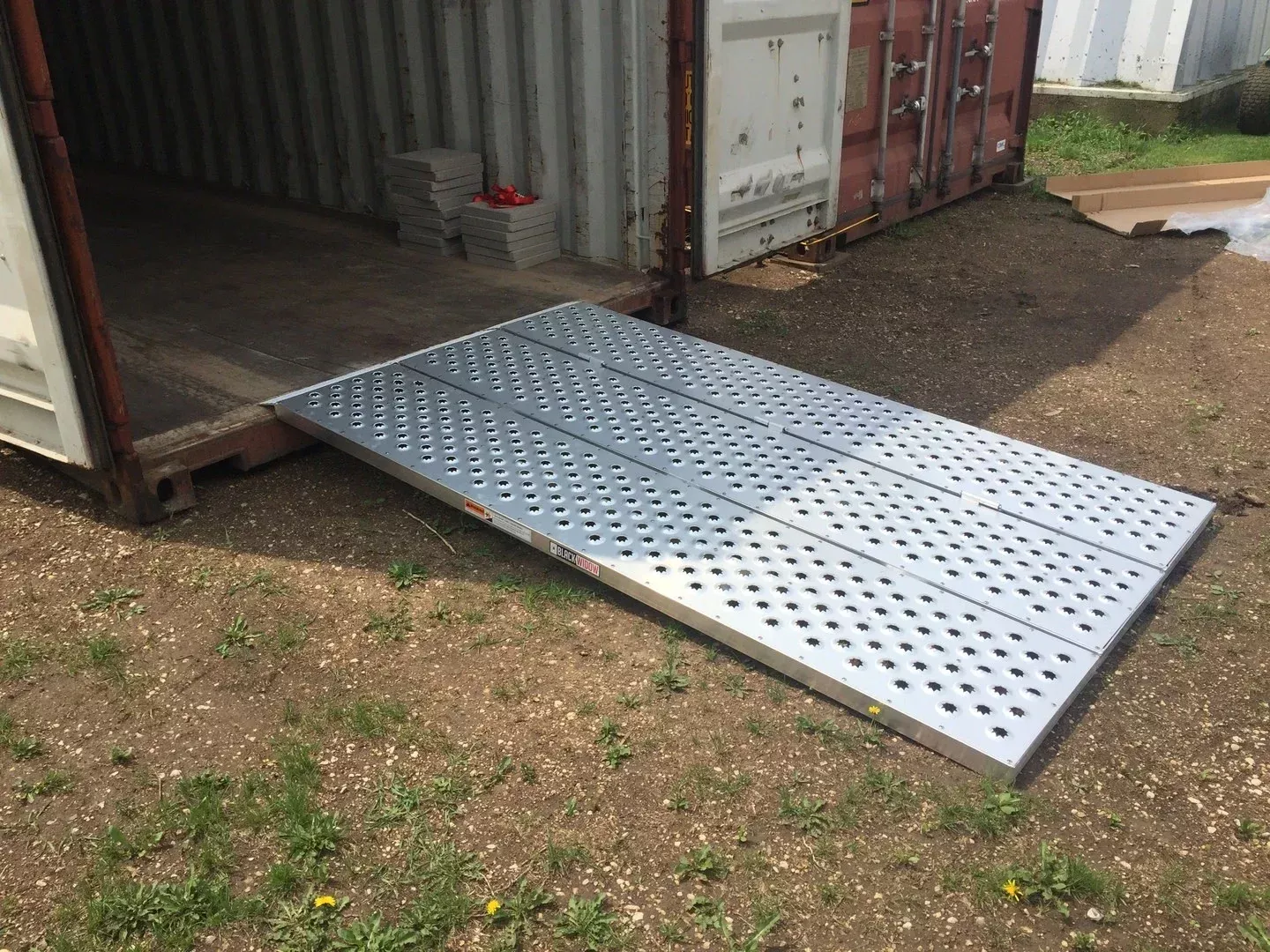 Black Widow Folding ATV Loading Ramp | Model TFP-7754 | Size 77.25″ x 54.38″ | Aluminum Punch Plate | Horsepower Up to 60 HP | For ATVs & UTVs