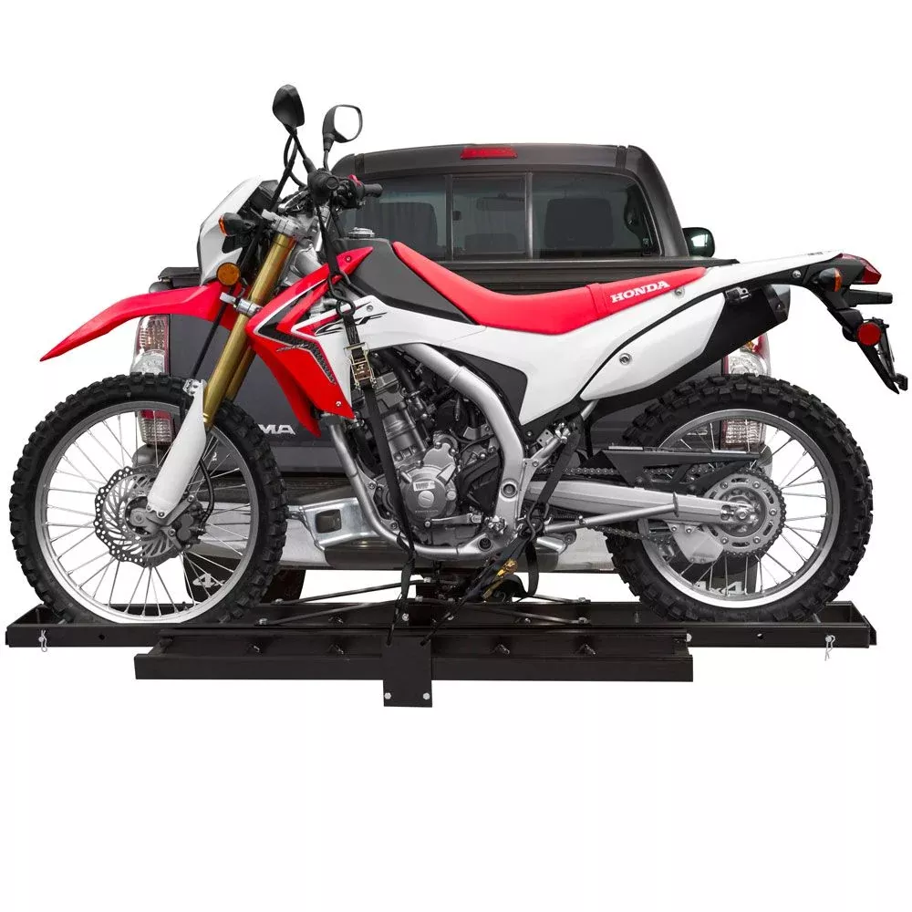 Black Widow Motorcycle Carrier Non-Folding | Model MCC-500 | Track Size 75.75″ | Capacity 500 lb | For Class III & IV 2″ Hitch Receivers