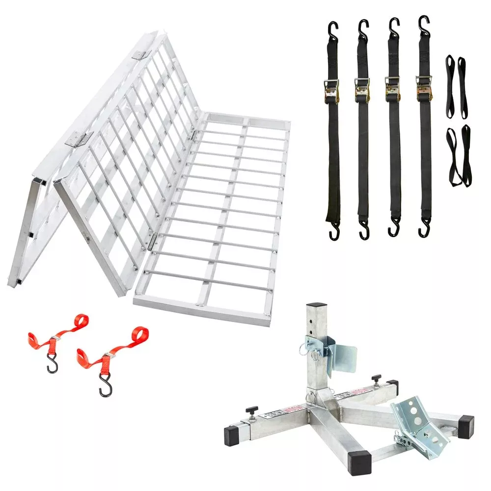 Black Widow Motorcycle Trailer Transport Kit | Model MTK2 | Size 49.13″ Wide | Capacity 1,500 lb | For Street, Cruiser & Dirt Bikes