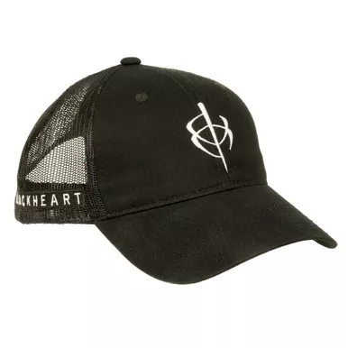 BlackHeart 13064 Adjustable Mesh Back Hat with BlackHeart Logo, Black, One Size
