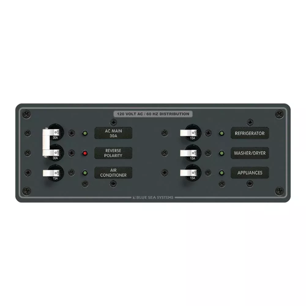 Blue Sea 8099 AC Main +4 Positions Toggle Circuit Breaker Panel(White Switches)