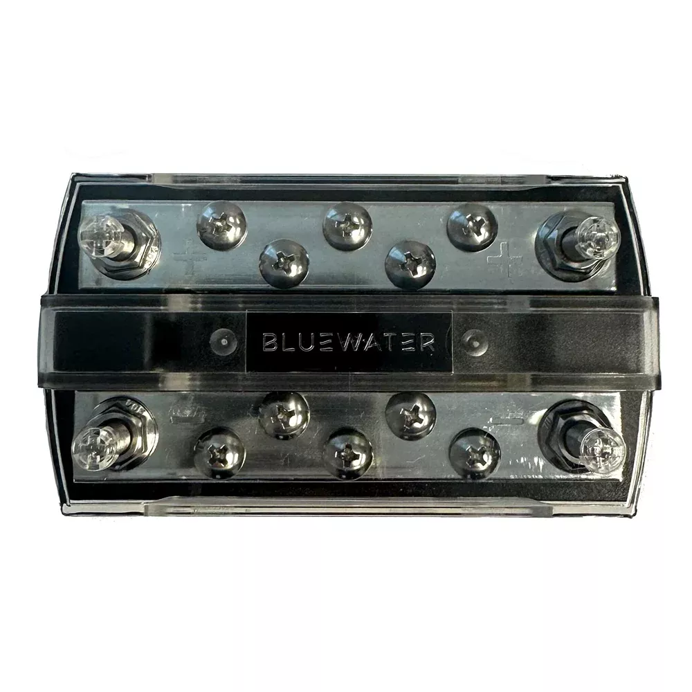Bluewater 10 Position 150AMP 1/4″ Busbar w/Cover [312700-B-022]