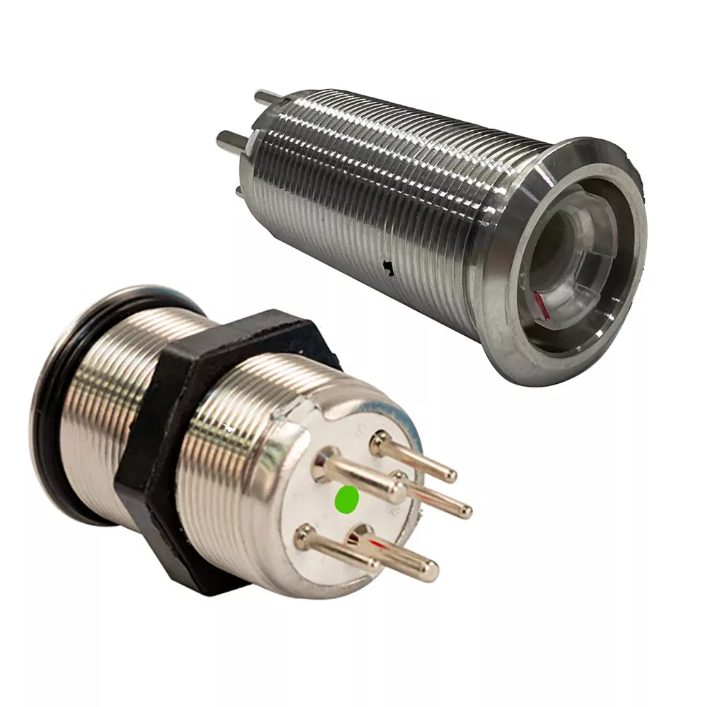 Bluewater 22mm Inrush Push Button Switch Momentary – Blue/Red LED – Switch Body Only [9059-2113]