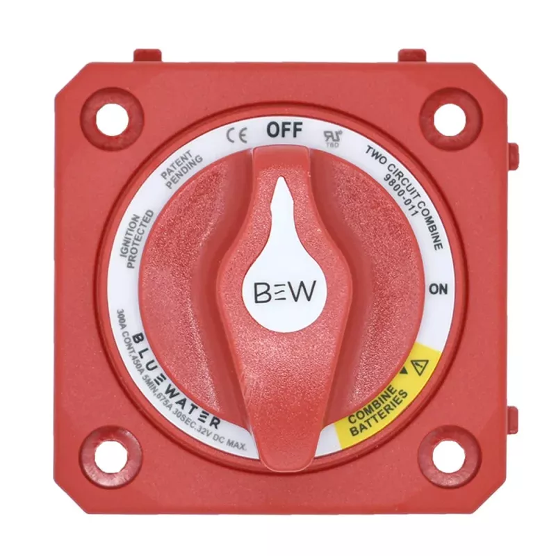 Bluewater Off/On Combine Battery Switch w/o Base – Panel Mount – Red