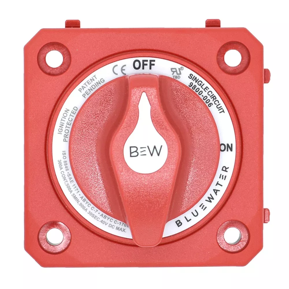 Bluewater On/Off Switch Battery Switch – Panel Mount – Red [9800-006-10]