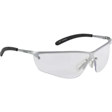 Bollé 40073 Silium Safety Glasses, Black Frame w/ Clear Lens