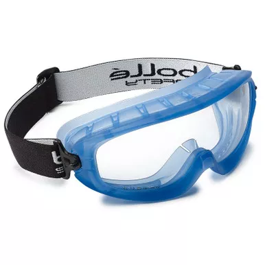 Bollé 40092 ATOM TPR Compact Safety Goggles, Blue Frame w/ Clear Lens