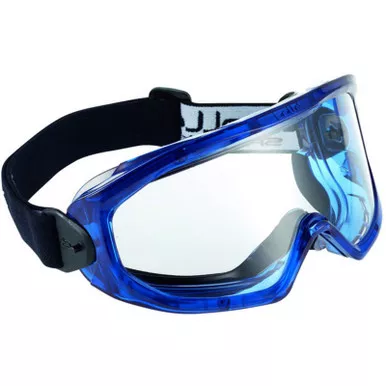 Bollé 40296 SUPERBLAST Platinum Safety Goggles, Blue Frame w/ Clear Lens