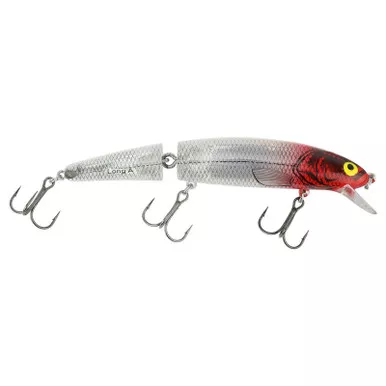 Bomber 15J Jointed Shallow Diver 1/4 oz. Silver Flash-Red Head