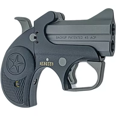 Bond Arms BABU Backup Original 45 ACP 2rd Shot 2.50" Bead Blasted/Anti-Glare Textured Steel Frame Black Rubber Grips