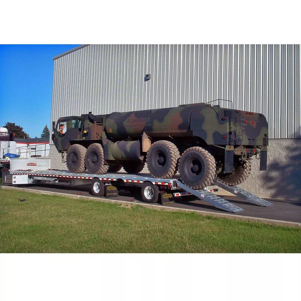 Brand Heavy Duty Ramps 2 Bunk Load Leveler / 2 Ramp System | Model 23-26-096-02-02-MLL-2 | 8′ L x 20″ W | 23,500 lb. Capacity | Horsepower 23 HP | For 102″ W Step Deck Trailers