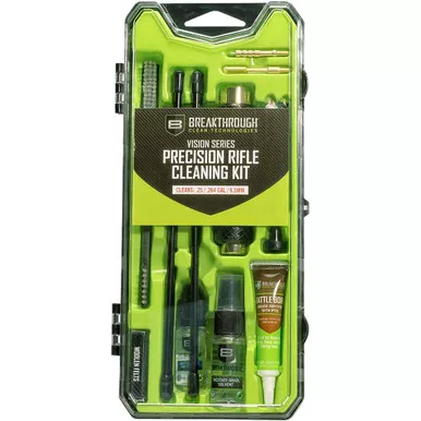 Breakthrough BT-CCC-25R Vision Series Hard Case Cleaning Kit for Rifle 25 Caliber/6.5mm, Green