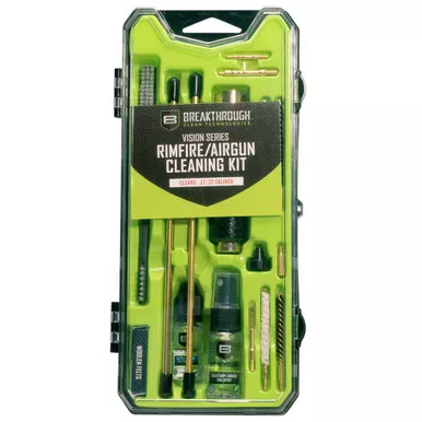 Breakthrough BT-CCC-AG Vision Series Hard Case Cleaning Kit for Airgun/Rimfire 17 Caliber/22 Caliber, Green