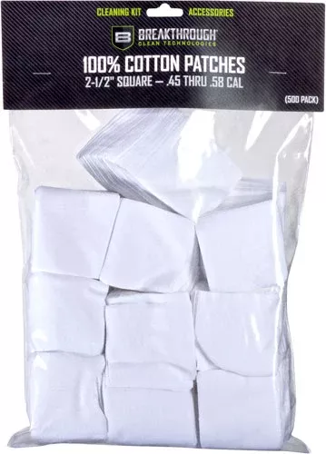 Breakthrough Cleaning Patches – 2 1/2″ Square .45-.58 50 Pack
