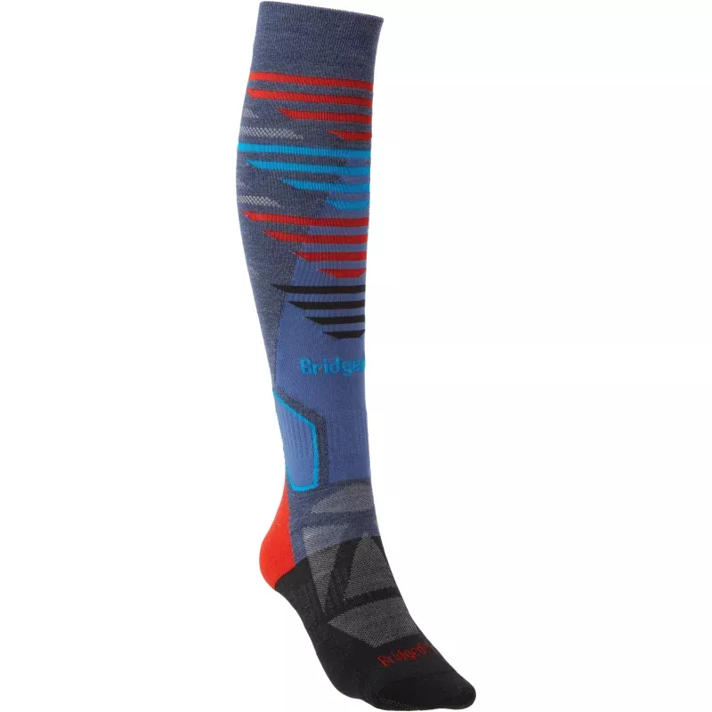 Bridgedale Ski Light Mens Endurance Compression Sock – Blue/Black, Extra Large