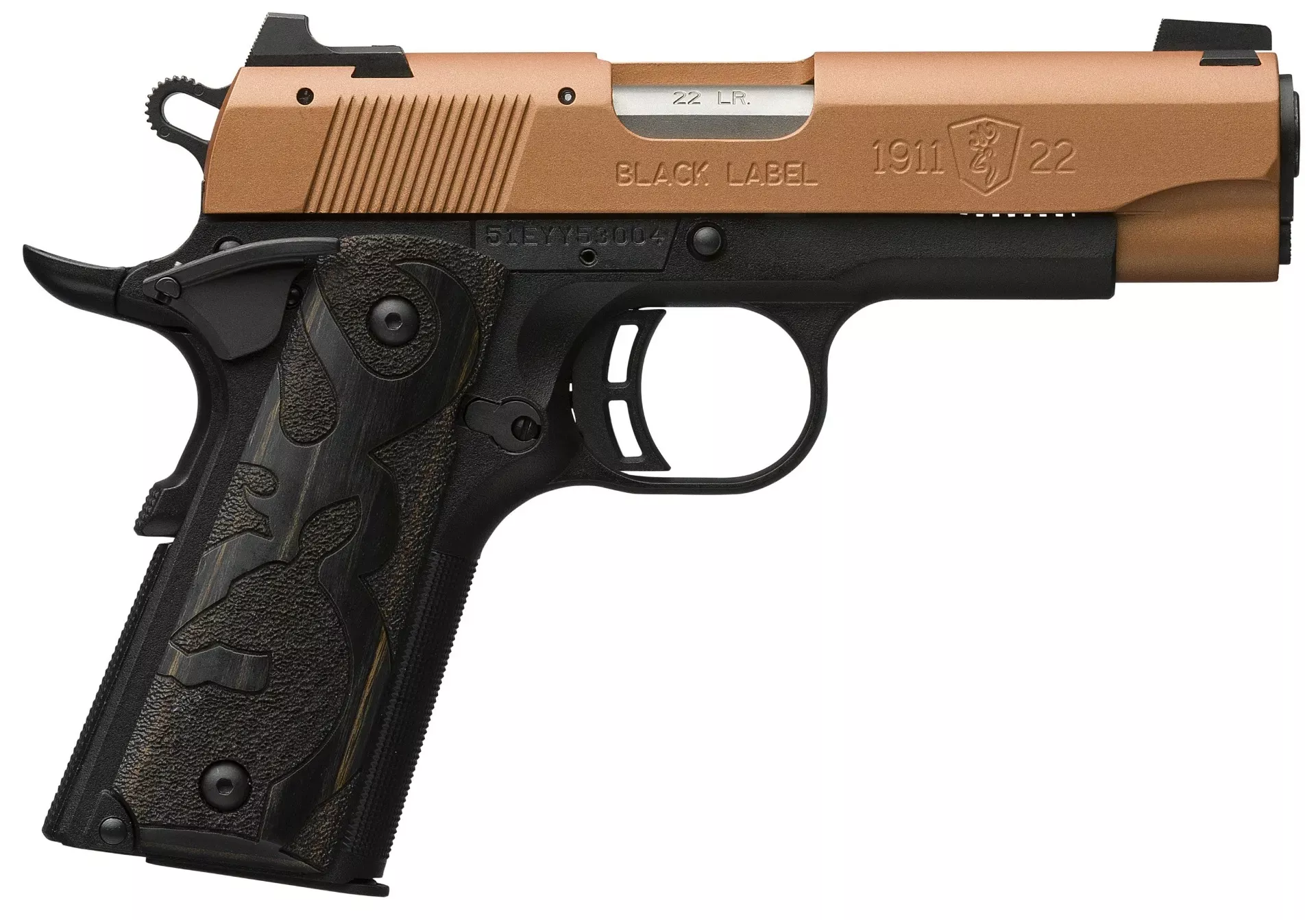 Browning 1911 Black Label Compact 22 LR Pistol 3.63″ 10+1 Matte 051896490