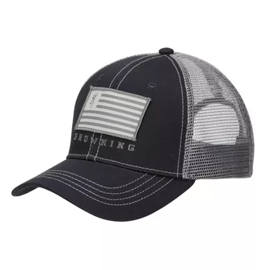 Browning 308017691 Patriot Cap with Browning Flag Patch, Slate Grey