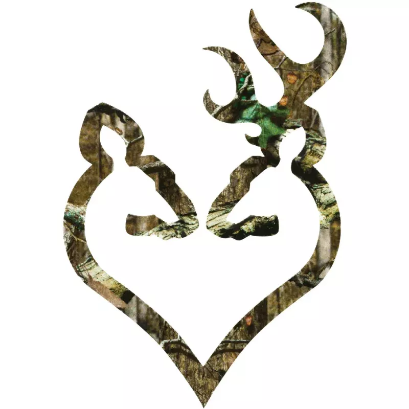 Browning Buck-Heart Decal 6in Camo
