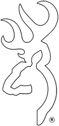 Browning Buck Mark Decal 6" - White Flat