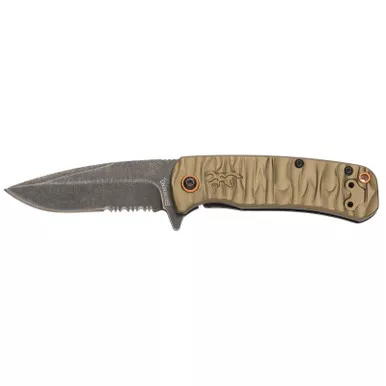 Browning Riverstone Small Sage Folding 6 1/2" Partial Serration