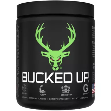 Bucked Up 1001103 Pre-Workout Watermelon, 30 Serving Tub, Black