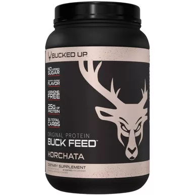 Bucked Up 1151106 Buck Feed Protein Horchata, 30 Serving Tub, Black