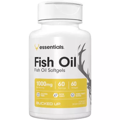 Bucked Up 1936100 Fish Oil Supplement, 60 Capsules, White
