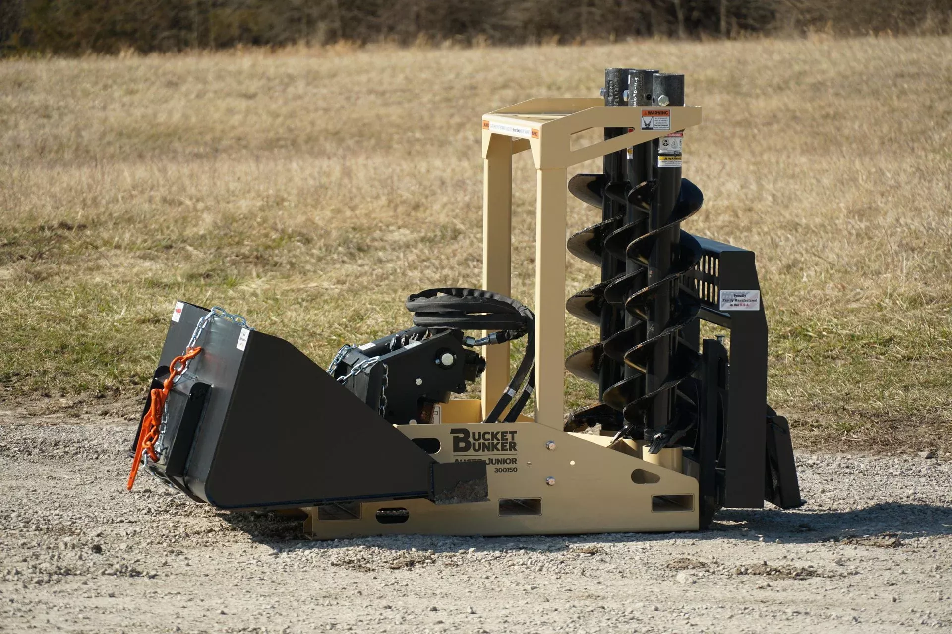 Bucket Bunker Auger Lite – Mini | Width 30″ | Length 45″ | 8–15 GPM | For Skid Steers