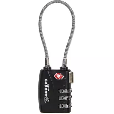 Bulldog Cases BD8022 Single Pack TSA Lock Steel Cable Lock, Black