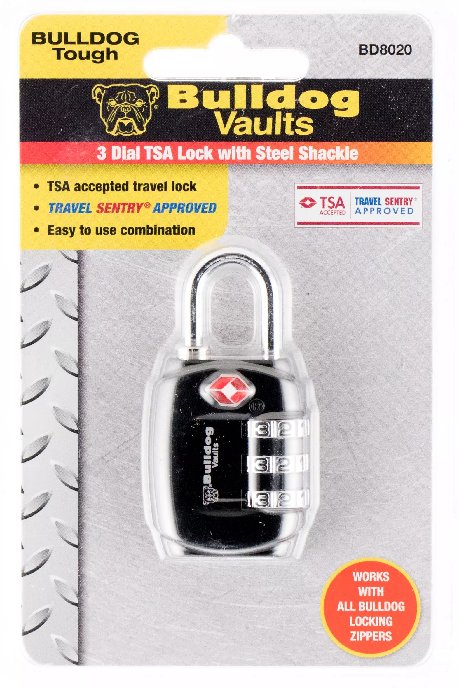 Bulldog Single Pack Tsa Lock Steel Shackle Lock