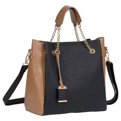 Bulldog Tote Style Black/Tan Purse w/ Concealed Holster