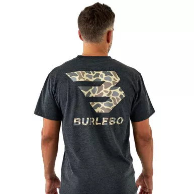 BURLEBO Flying B Classic Deer Camo/Heather Black Short Sleeve Tee (SST-FBCDC-HB)