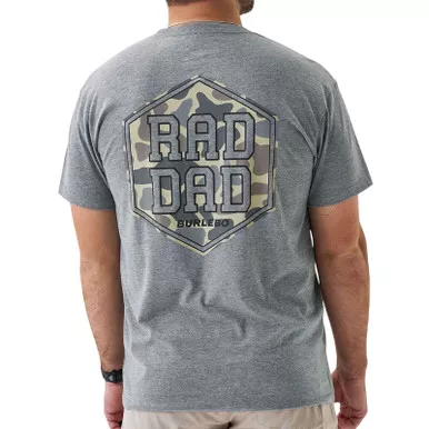 BURLEBO Rad Dad Deer Camo/Dark Heather Grey Short Sleeve Tee (SST-RDDC-DHG)